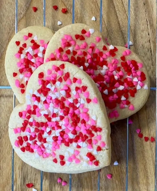 Heart Sugar Cookie With Sprinkles Heidi's Heavenly Cookies 